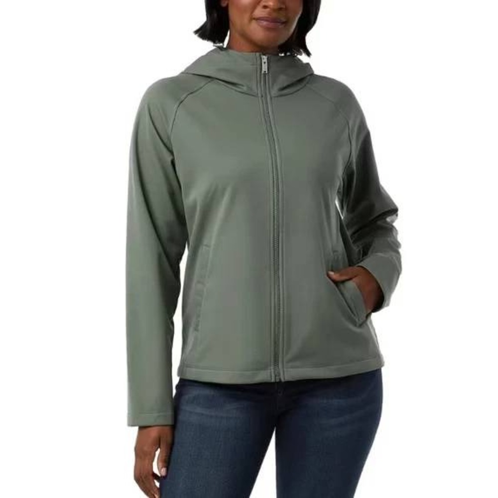 NWOT 32 Degrees Heat Women's XL Green Softshell Hooded Windbreaker Jacket